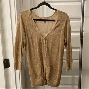 medium beige cardigan by olivia sky